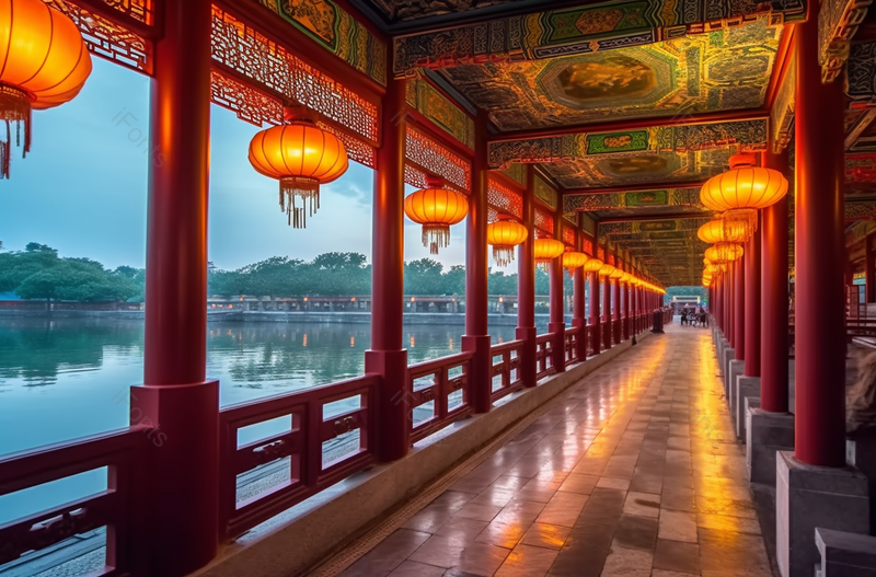 公园古典走廊建筑,高清,摄影图,摄影图片,图片大全,摄影图免费下载